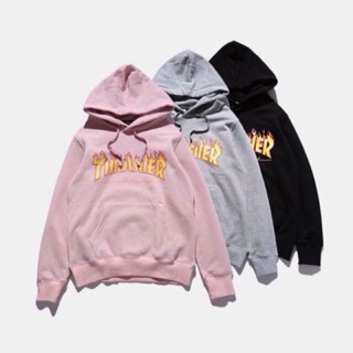 Áo hoodie cao cấp THRSHER (xám/ hồng) có bigsize