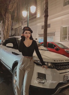 Áo cổ tim len gân sọc kt