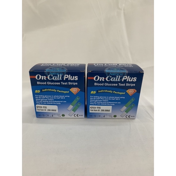 Que/ Test thử đường huyết On Call Plus (hộp 25 que)