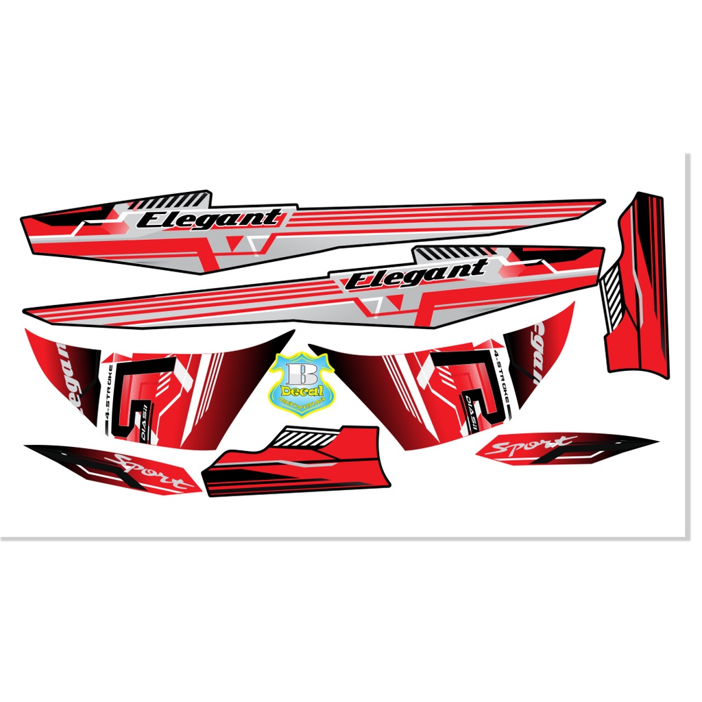 ( Quí khách vui lòng mang ra tiệm cho thợ dán ) Tem elegant 50 2016 R trắng đỏ đen