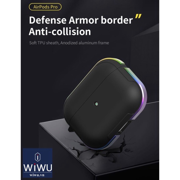 Ốp viền kim loại chống sốc Wiwu DEFENSE CASE cho Air-pod pro, airpod 3 hàng cao cấp chính hãng