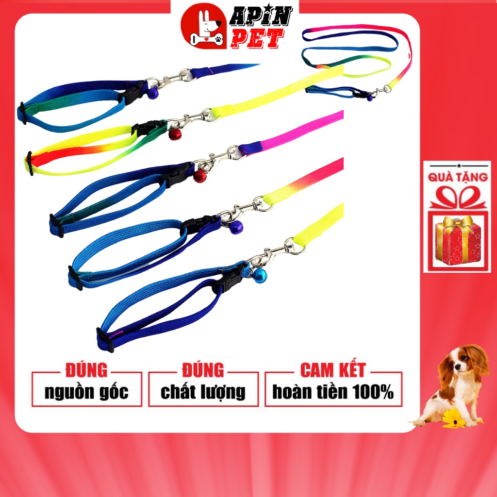 Dây Dắt Chó Mèo Đi Dạo 7 Sắc Màu Cute-Shop Apin Pet