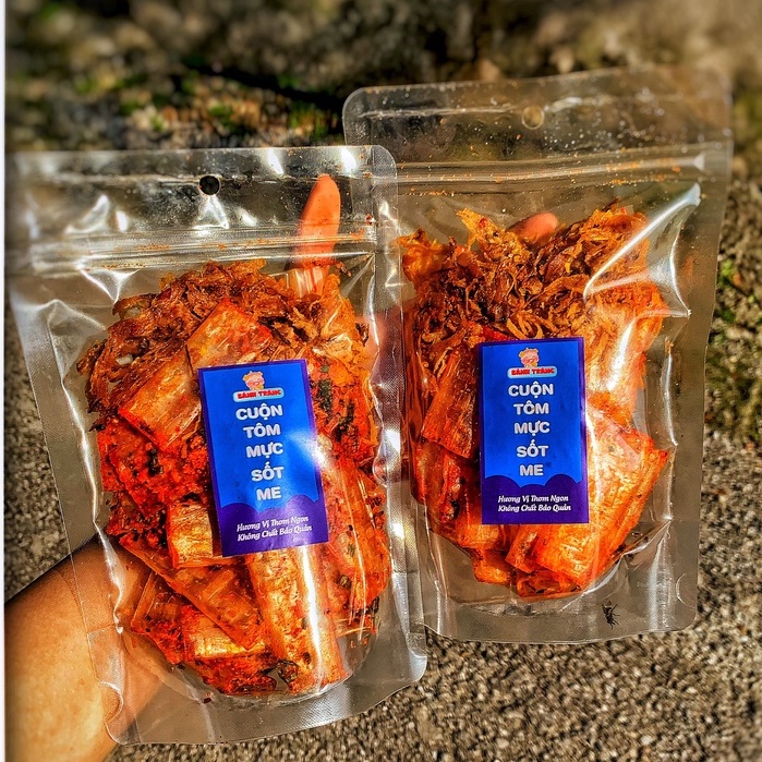 Bánh Tráng Cuộn Mực Sốt Me PIKA SNACK vị chua chua cay tê xoắn lưỡi _Đồ Ăn Vặt Hà Nội_ BTCMUCSOTME