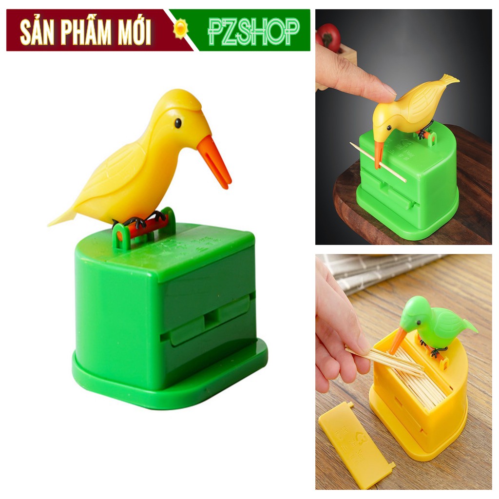 [MỚI 2021] Hộp Đựng Tăm Hình Chim Gõ Kiến Tự Động Gắp Tăm Độc Đáo