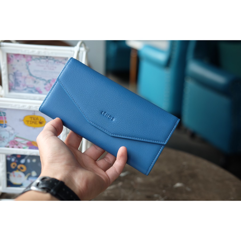 NAMIKO WALLET - Ví nữ da thật 3 gấp dáng dài có cúc bấm HP73