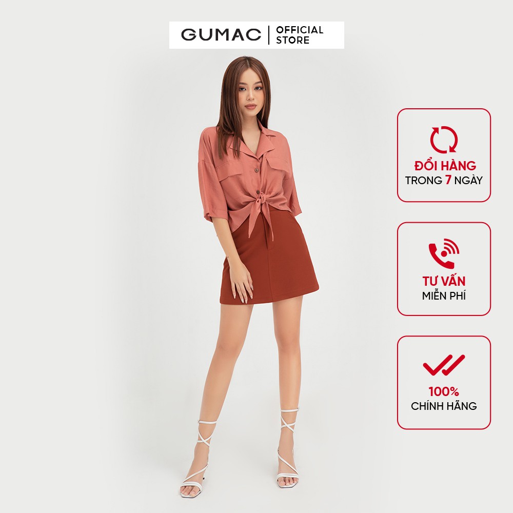 [Mã WABRGU100 giảm 15% đơn 249K tối đa 100k] Áo sơ mi nữ 2 túi GUMAC thiết kế trẻ trung, unisex năng động màu hồng AB466 | BigBuy360 - bigbuy360.vn