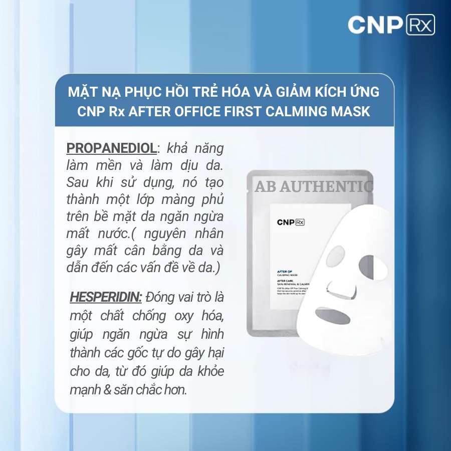 Mặt nạ trẻ hóa và giảm kích ứng CNP Rx After Office First Calming Mask - AB AUTHENTIC