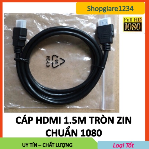 Cáp HDMI Tròn Zin 1.5m Chuẩn full HD 1080, 3D, Ultra HD