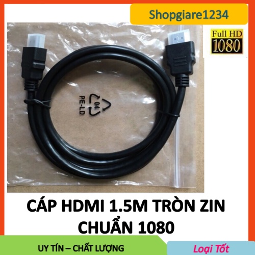 [Mã ELHACE giảm 4% đơn 300K] Cáp HDMI Tròn Zin 1.5m Chuẩn full HD 1080, 3D, Ultra HD