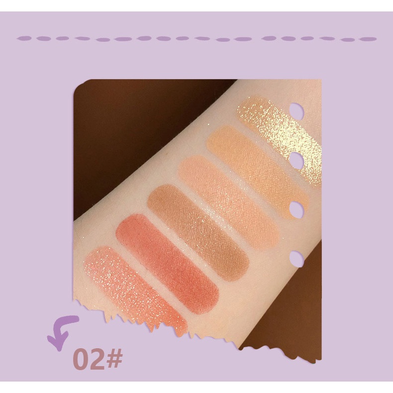 (Hàng Mới Về) Bảng Phấn Mắt Maffick 6 Màu Lì Dễ Thương Chống Thấm Nước Cho Nữ | BigBuy360 - bigbuy360.vn