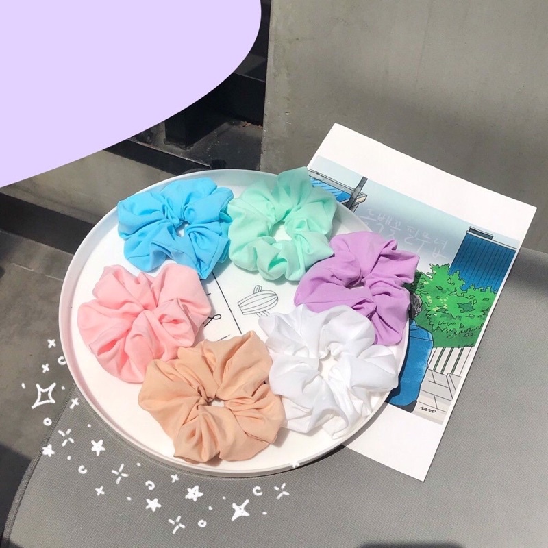 CỘT TÓC VẢI SCRUNCHIES TRƠN , PHỐI MÀU