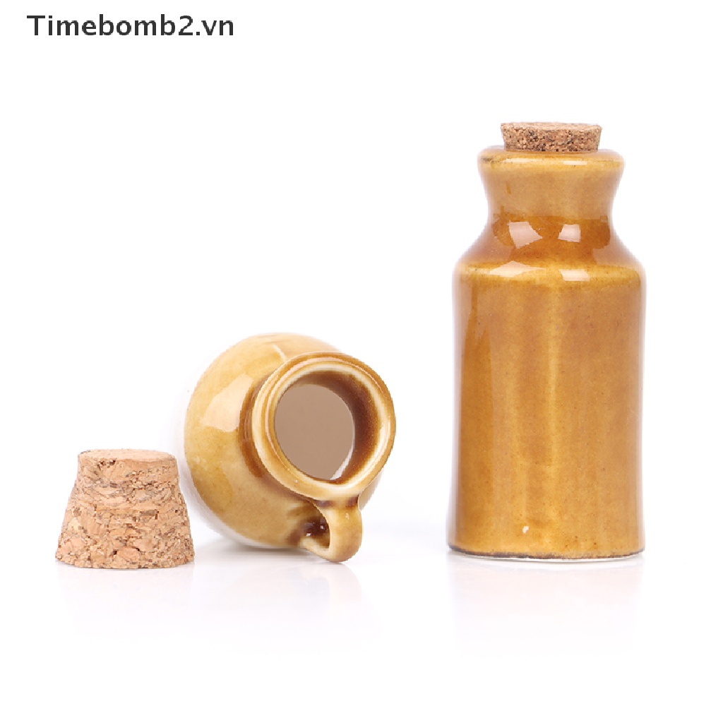 Bộ 2 Hũ Đựng Gia Vị Bằng Gốm Tỉ Lệ 1: 12 Trang Trí Nhà Búp Bê