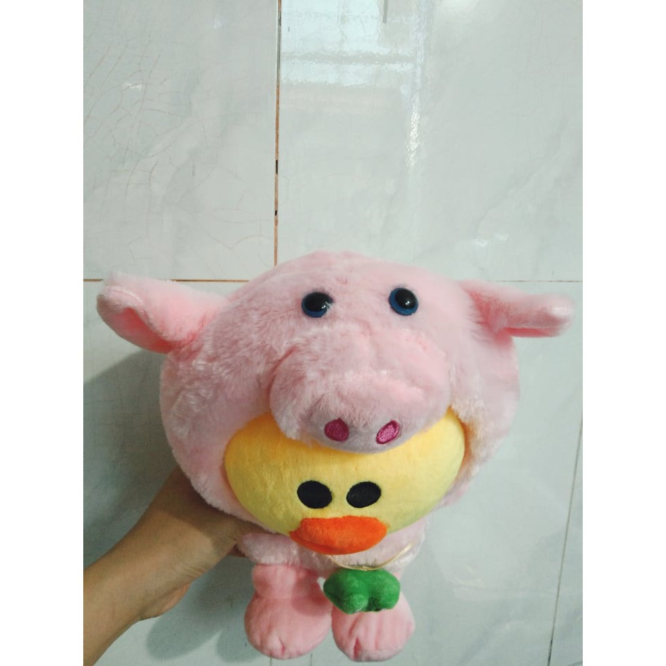 Gấu Bông Vịt Sally Cosplay Heo Hồng (30 Cm) Gb148