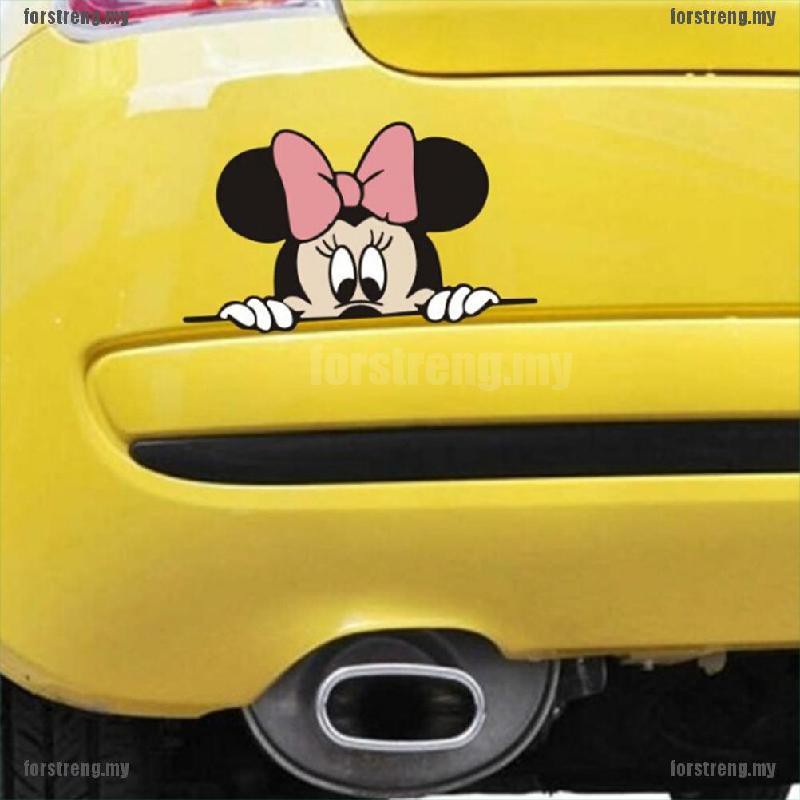 1 Sticker Dán Kính Chiếu Hậu Hình Chuột Mickey Đáng Yêu 24x14cm