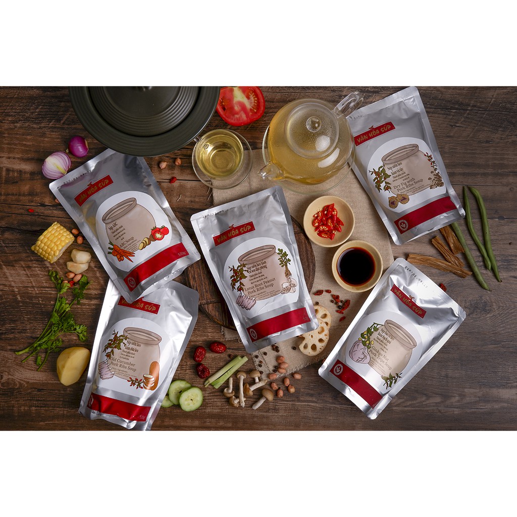 SÚP ĂN LIỀN SƯỜN HEO HẦM CỦ SEN ĐẬU PHỘNG KIOMKEE 1 TÚI x 520G | BigBuy360 - bigbuy360.vn