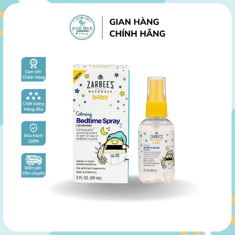 XỊT THƠM ZARBEE'S HƯƠNG LAVENDER GIÚP BÉ NGỦ NGON 59ML