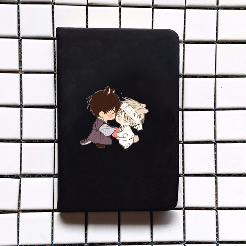 Sổ bìa da A6 in hình NO LOVE ZONE anime chibi ghi chép tiện lợi