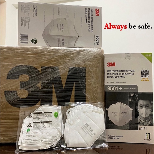 Khẩu trang KN95, N95 NIOSH 3M 9501+ / 9502+ / 9505+ không van thở chống bụi mịn pm2.5 và phòng ngừa dịch bệnh.