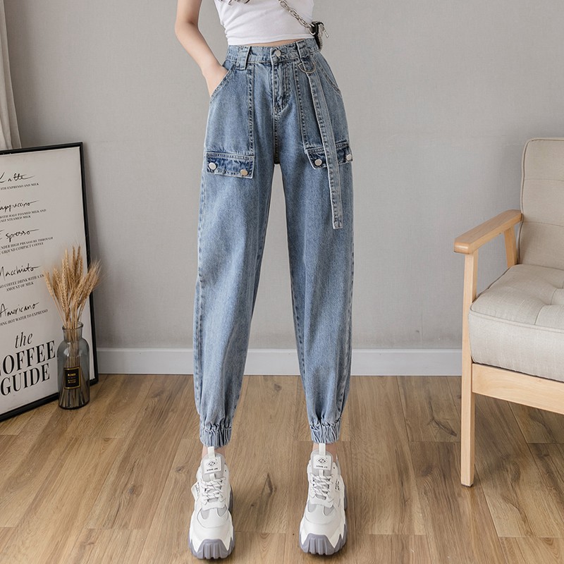 [ORDER TMALL 144 ] Quần Jeans Ống Bo Túi Hộp Mẫu Mới Nhất 2021