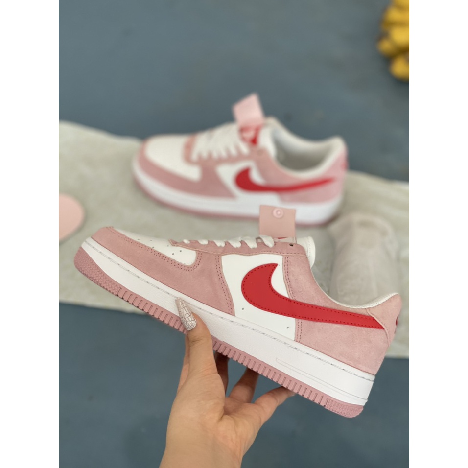 Giày_Nike AF1 Hồng Trắng, Giày_Nike Air Force 1 Nike Af1 hồng trắng love letter Cao Cấp Da Xịn Full Size PK