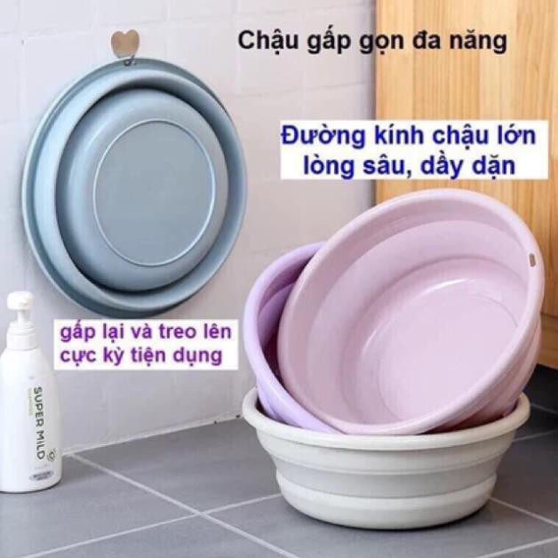 Chậu Silicon gấp gọn, chậu rửa mặt gấp gọn