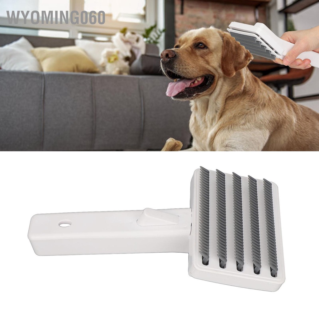 Wyoming060 Bàn chải cạo lông cho chó Bền ABS Di động Tay cầm thoải mái Mát xa cơ thể Loại bỏ xù mèo Pet