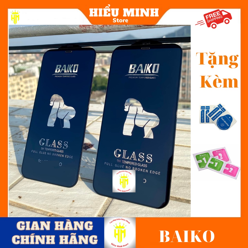 Kính cường lực Baiko Kingkong full màn cho ip 7Plus/8Plus/XsMax/11/11Pro/11ProMax/12ProMax/13/13ProMax