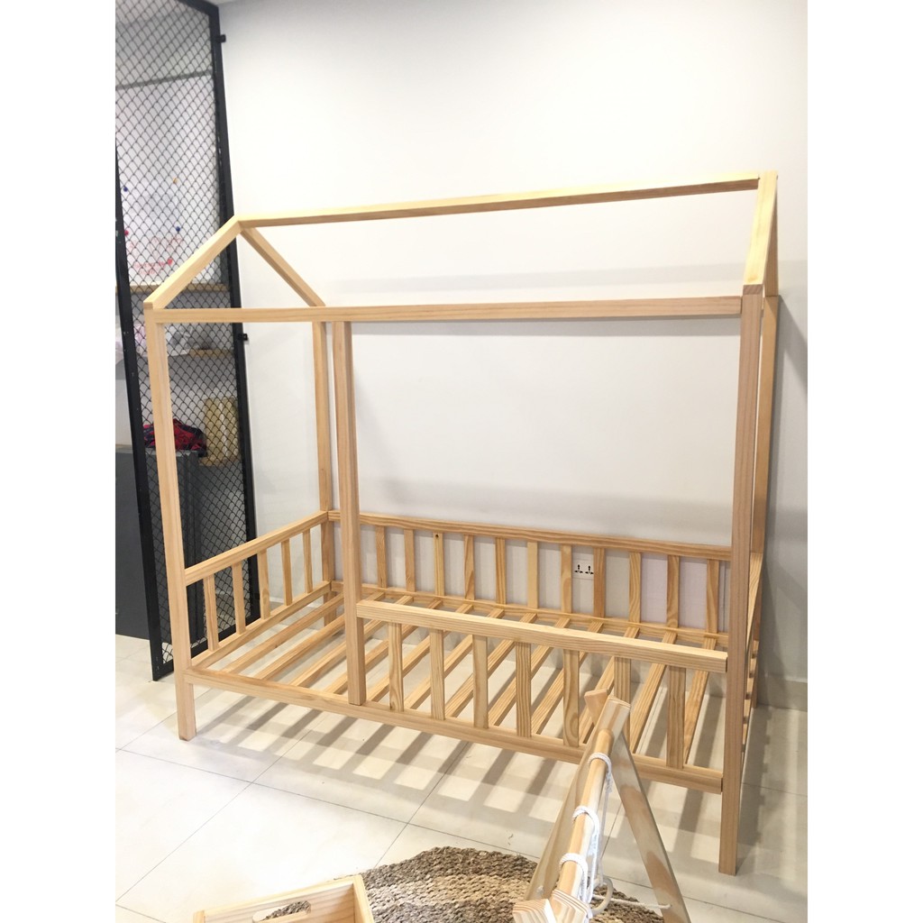[HÀNG ĐẶT TRƯỚC] Giường Lều Trẻ Em Khung Gỗ Thông Đơn Giản Trang Trí Phòng Ngủ Cho Trẻ - bebewood | BigBuy360 - bigbuy360.vn