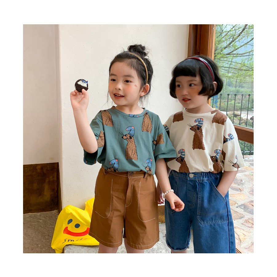 ÁO PHÔNG HÌNH CHỒN - Quần áo trẻ em Hàn Quốc - Moy Kids quần áo mùa hè cho bé