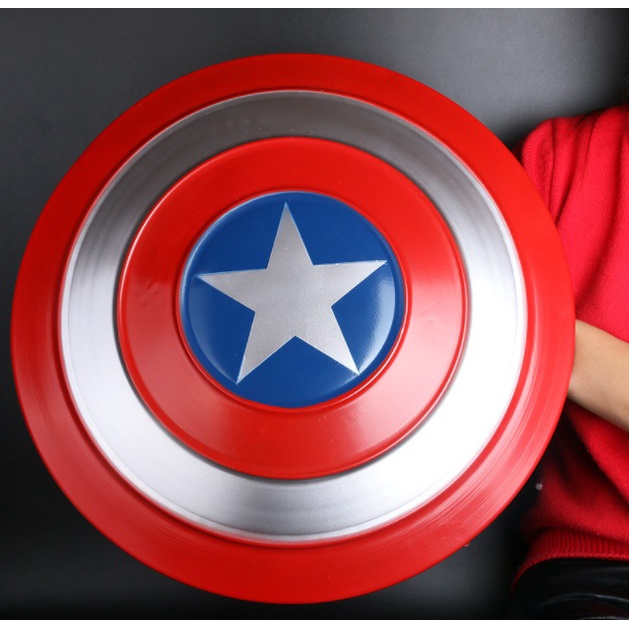 (BẰNG KIM LOẠI, 48CM) Khiên Captain American Shield Marvel Avenger cầm tay và treo tường tỷ lệ 1:1, đồ chơi và trang trí