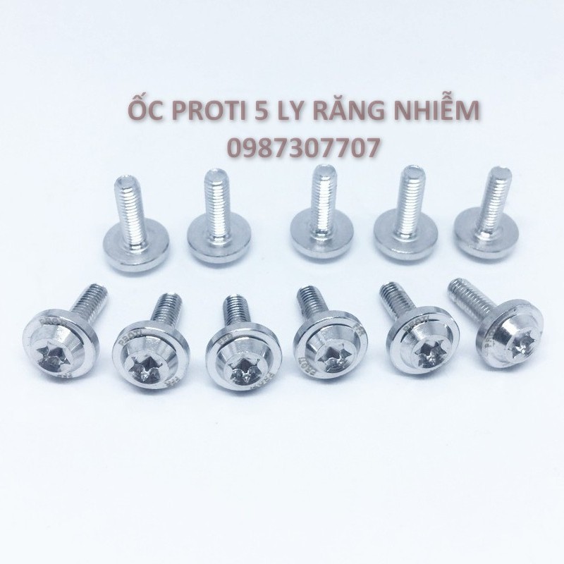 Ốc proti 5 ly 1 phân 5 răng nhiễm inox 304