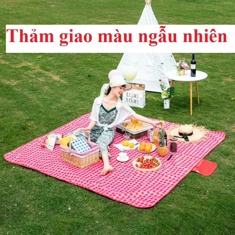 Thảm Cắm Trại Thảm Dã Ngoại Picnic Chống Thấm Màu Ngẫu Nhiên