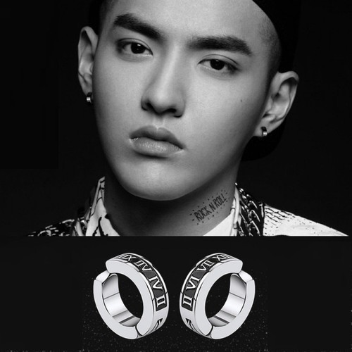 Bông Tai Nam Loại Kẹp Ko Cần Bấm Lỗ Tai Titan Không Đen TT 2429