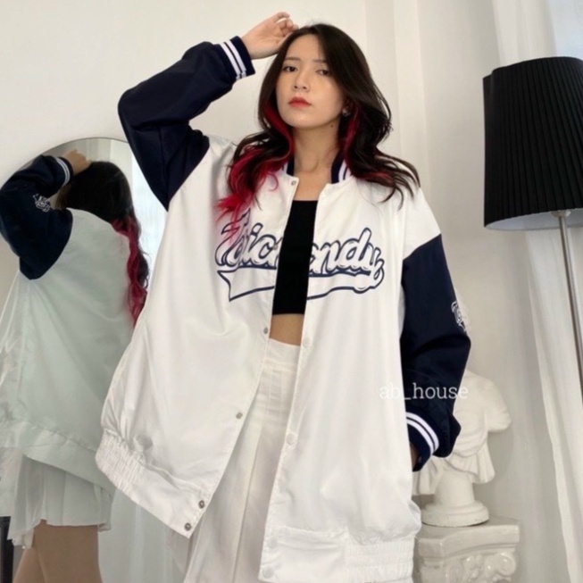 Áo khoác bomber nam nữ Unisex cao cấp 2 lớp dày dặn, áo khoác dù phao đẹp form rộng mặc đôi, couple màu đen trắng K090 -