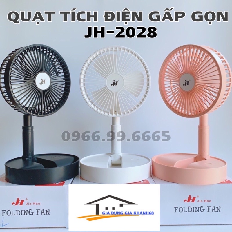 QUẠT SẠC TÍCH ĐIỆN GẤP GỌN JH - 2028 CỰC MÁT( ẢNH THẬT)