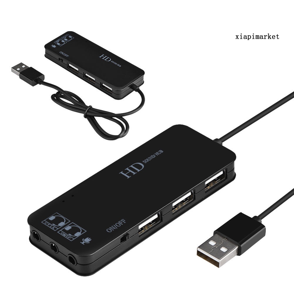 LOP_7.1 Channel USB2.0 Hub External Sound Card Audio Adapter Headphone Mic Converter