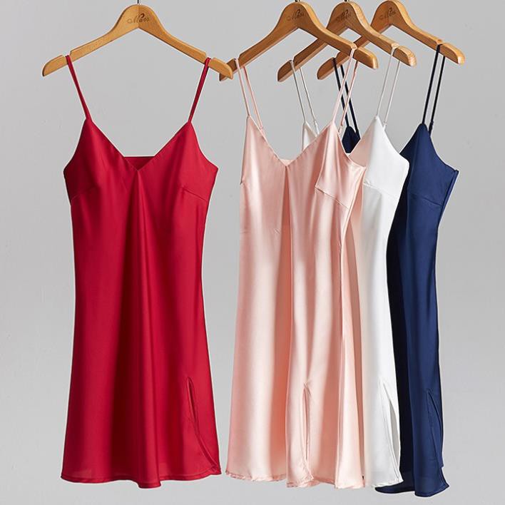 [HÀNG CAO CẤP] Váy ngủ lụa satin hai dây vạt xẻ tà gợi cảm hàng nhập cao cấp Ly Ly Shop | BigBuy360 - bigbuy360.vn