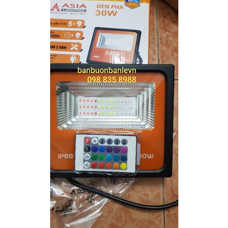 Đèn pha LED đổi mầu có điều khiển từ xa ASIA