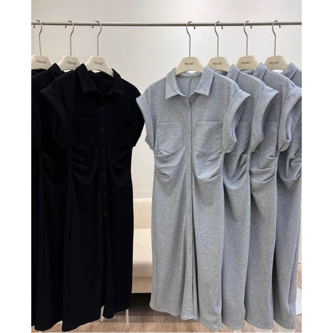 Váy xuông cổ đức nhún eo xinh xắn