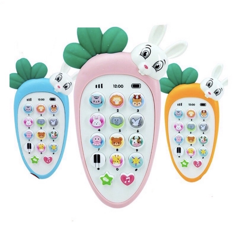 Điện thoại đồ chơi con ong - con thỏ cà rốt biết hát phát triển trí tuệ cho bé NINOKIDS tặng [kèm bin và dây đeo]