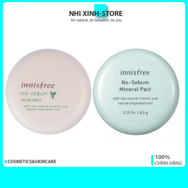 Phấn Nén Kiềm Dầu Innisfree No Sebum Mineral,Blur Pact