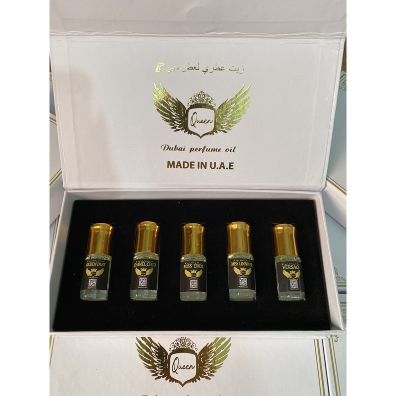 Hộp 5 chai tinh dầu nước hoa dubai dạng lăn chính hãng