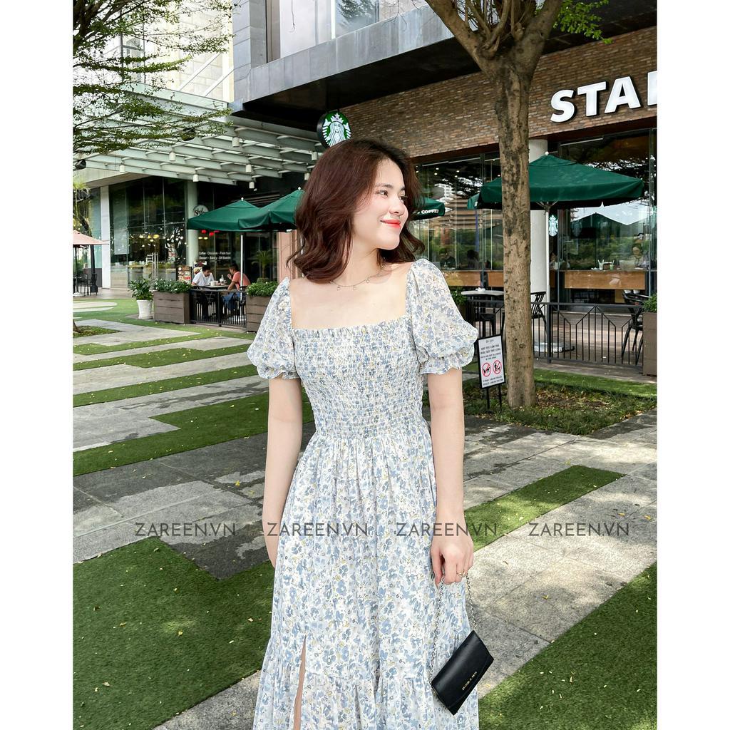 ZAREEN | ĐẦM HOA ĐUÔI CÁ XẺ ĐÙI ZAREEN DAX50 - XANH DƯƠNG