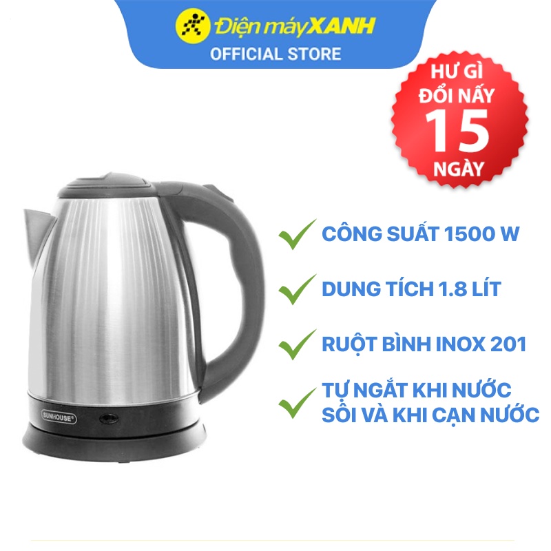 Bình siêu tốc Sunhouse 1.8 lít SHD1182