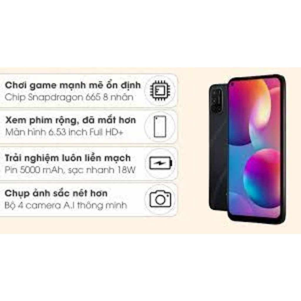 điện thoại Vsmart Joy 4 2sim ram 4/64G máy Chính Hãng, Màn hình: LTPS IPS LCD6.53&quot;Full HD+, cày game chất - TNN 01