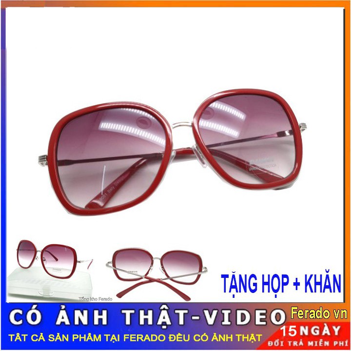 Kính mắt nữ gọng kim loại thời trang tròng kính chống tia cực tím UV400