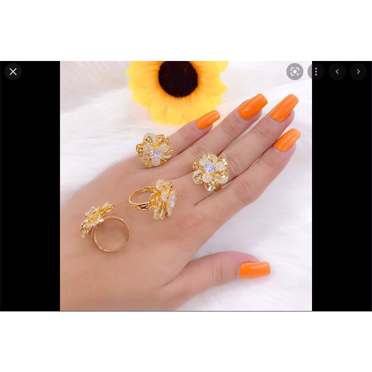 Nhẫn hoa mai bồng mã 15 mạ cao cấp