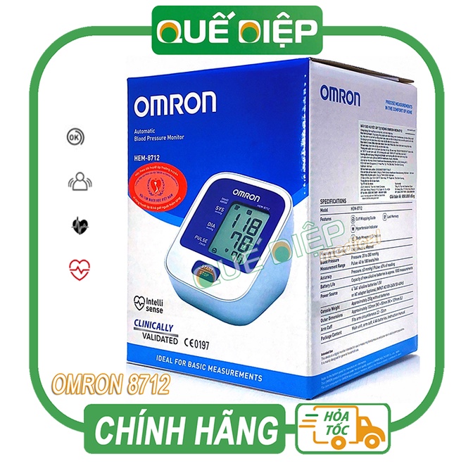 OMRON HEM-8712 - Máy đo huyết áp OMRON HEM 8712, bắp tay điện tử, Công nghệ IntelliSense tiên tiến chính hãng