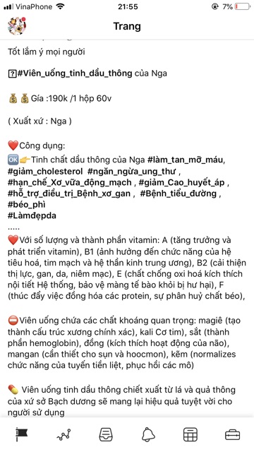 Hộp giấy Đựng Viên tinh dầu thông Nga