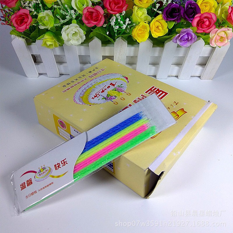 Nến sinh nhật hộp 24 vỉ nến tăm không tàn - trang trí bánh sinh nhật bánh kem